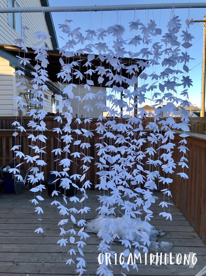 Paper Flower Backdrop White Paper Flower Curtain Paper Etsy