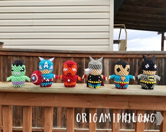 Hulk -Captain America- Iron man- Thor- Superman- Batman 3D Origami- Home Decoration - Handmade Art Gift