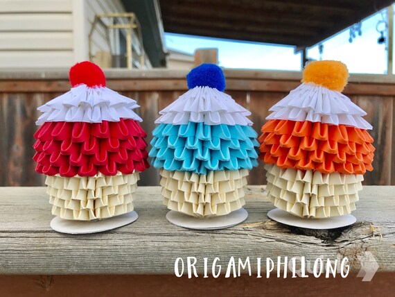 Cupcakes 3d Origami Gateau Anniversaire 3d Origami Cadeau Etsy Cupcakes 3d Origami Gateau Anniversaire 3d Origami Cadeau Etsy