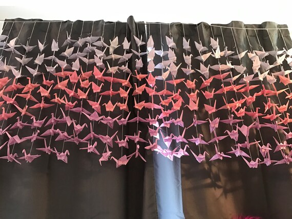 20 Strands/6 White Pink Lilac- Origami Cranes On Strings- Wedding Backdrop- Party Backdrop -Free Shipping US