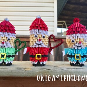 Père Noël 3D Origami - Cadeau de Noël - Décoration Noël - Cadeau artistique fait main - Livraison gratuite aux États-Unis