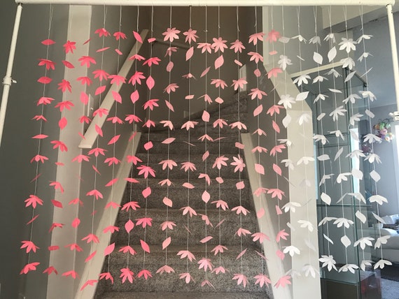 20 Strands Paper Flowers Paper Flower Curtain Paper Flower Garland Ombre Pink Purple Paper Flower Backdrop