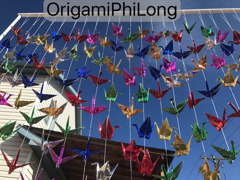 6 Strands Set Of 6 Cranes Garland Paper Cranes On String Free Shipping Origami Cranes