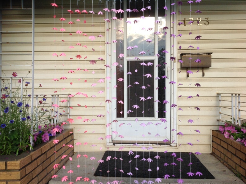 20 Strands Paper Flowers Paper Flower Curtain Paper Flower Garland Ombre Pink Purple Paper Flower Backdrop