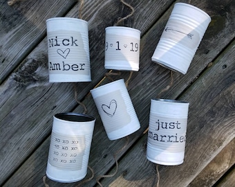 Rustic Tin Cans Etsy