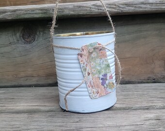 Upcycled Flower Girl Bucket, Nature Wedding Decor