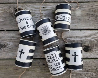 Gothic Wedding, Till Death Do Us Part, Just Married Tin Cans, Medieval Crosses, Steampunk Wedding, Halloween Bride, October Wedding Ceremony