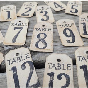 Rustic Table Number Tag, Coffee Stained, Eco-Friendly Wedding Decor, Barn Wedding Reception, Farmhouse Table, Party Table Scape, Centerpiece