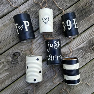 Wedding Car Decoration Just Married Tin Can Wedding Day Tradition Getaway Car Wedding Can Garland Custom Wedding Car Eco Friendly Decor image 2