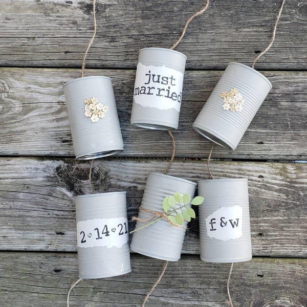 Nature Wedding Decor Just Married Tin Can Wedding Tradition Getaway Car Earthtone Natural Woodsy Outdoor Wedding Eco Friendly Wedding Day