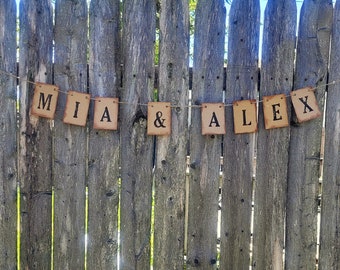 Mr and Mrs Banner, Rustic Wedding Photo Prop, Eco Friendly Wedding Decoration, Barn Wedding, Just Married Bunting, Bride and Groom Banner,