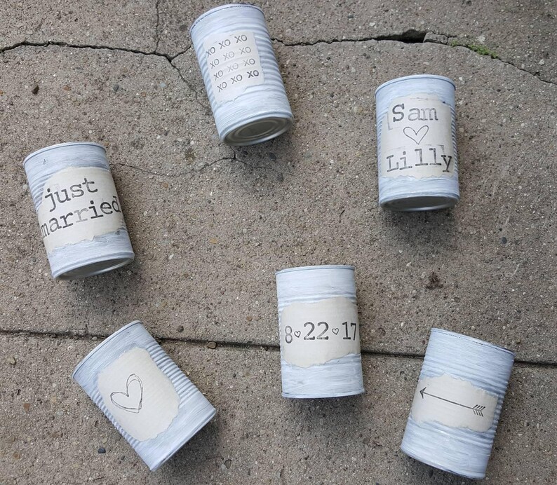 Just Married Cans Wedding Car Cans Tin Cans Just Hitched Etsy