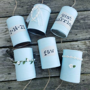 Just Married Tin Can Garland Wedding Decoration Something Blue Wedding Tradition Personalized Wedding Car Decor Eco Friendly Wedding Day
