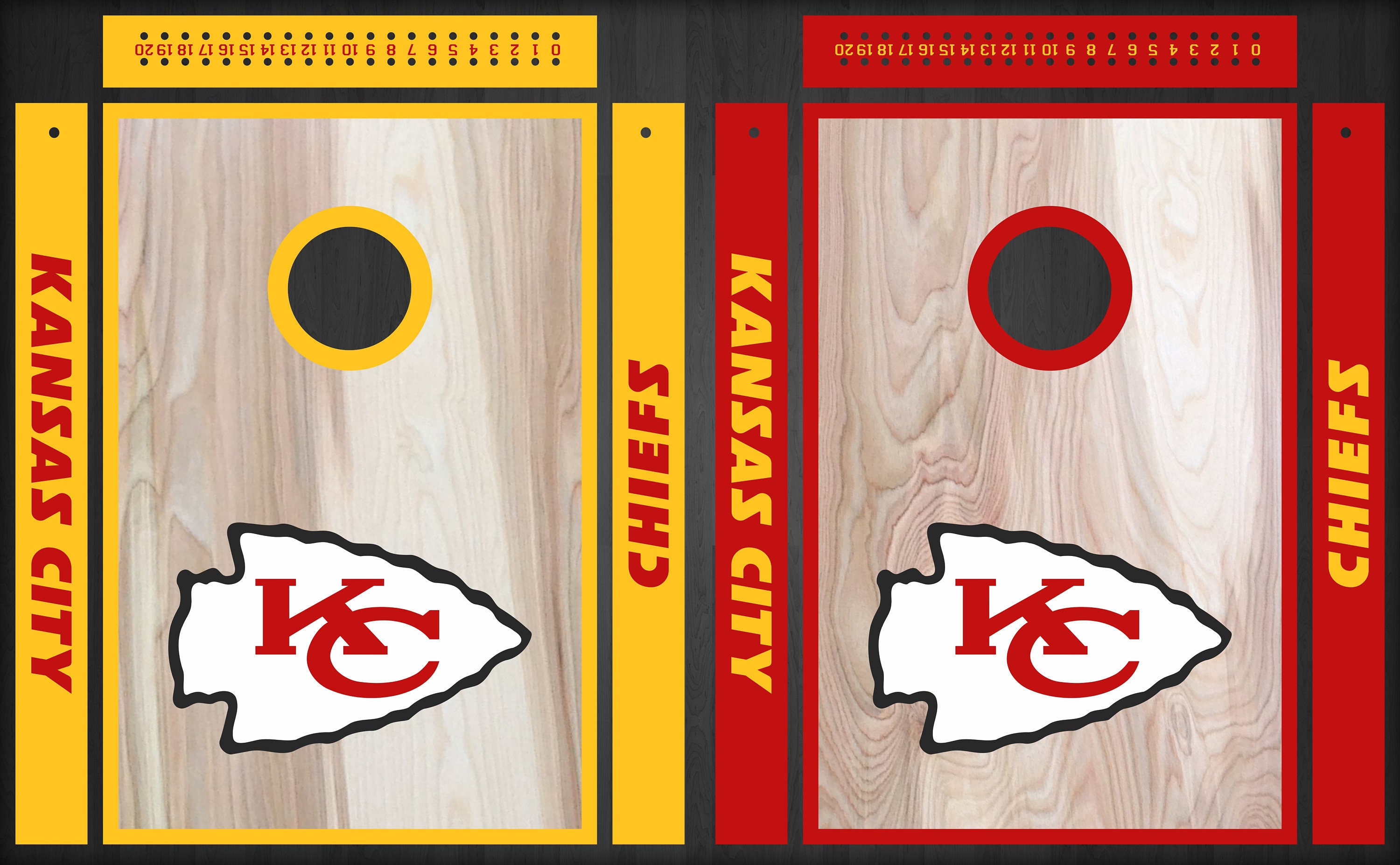 Kansas City Chiefs Cornhole Boards Etsy