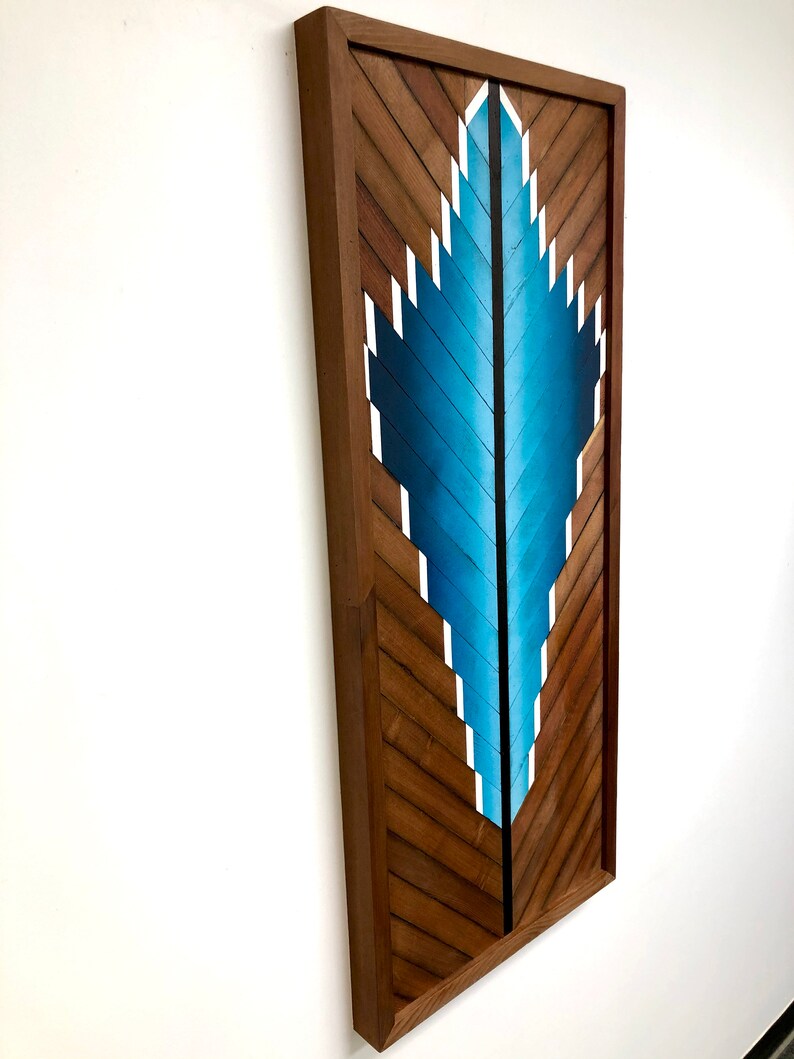 Feather Wood Wall Art Rustic Wood Panel Wall Art Large Etsy