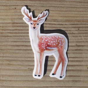 Serene sticker Japans hert, perfect cadeau voor dierenliefhebbers, sticker waterfles, laptopsticker