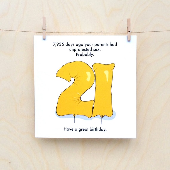 Funny 21st Birthday Card Funny 21 Birthday Card Etsy