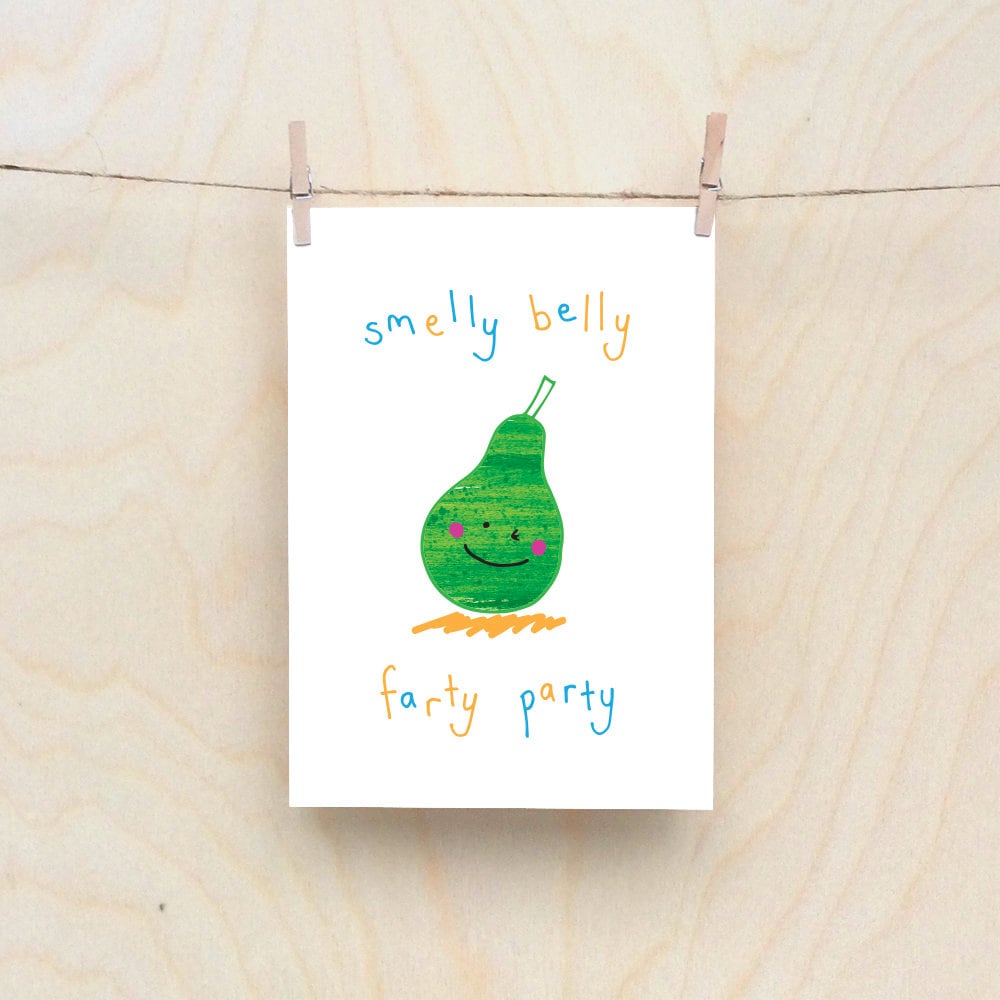 party pear card rude kids cards silly childrens cards toddler rude words card kids birthday card funny kids card funny birthday card - Birthday Cards For Kids party pear card rude kids cards silly childrens cards toddler rude words card kids birthday card funny kids card funny birthday card - Birthday Cards For Kids
