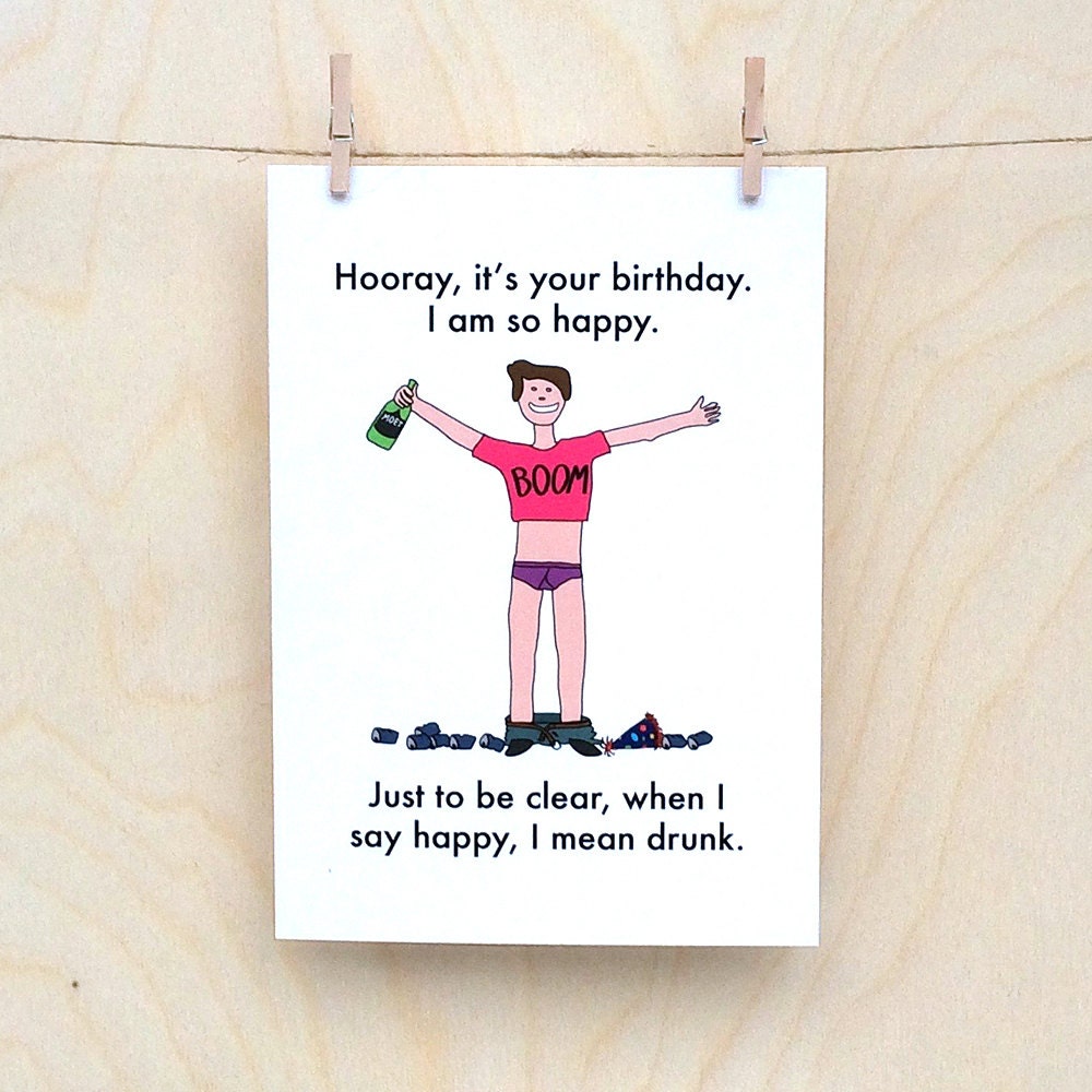 So Happy Drunk Card Funny Birthday Card Funny Love Card Etsy