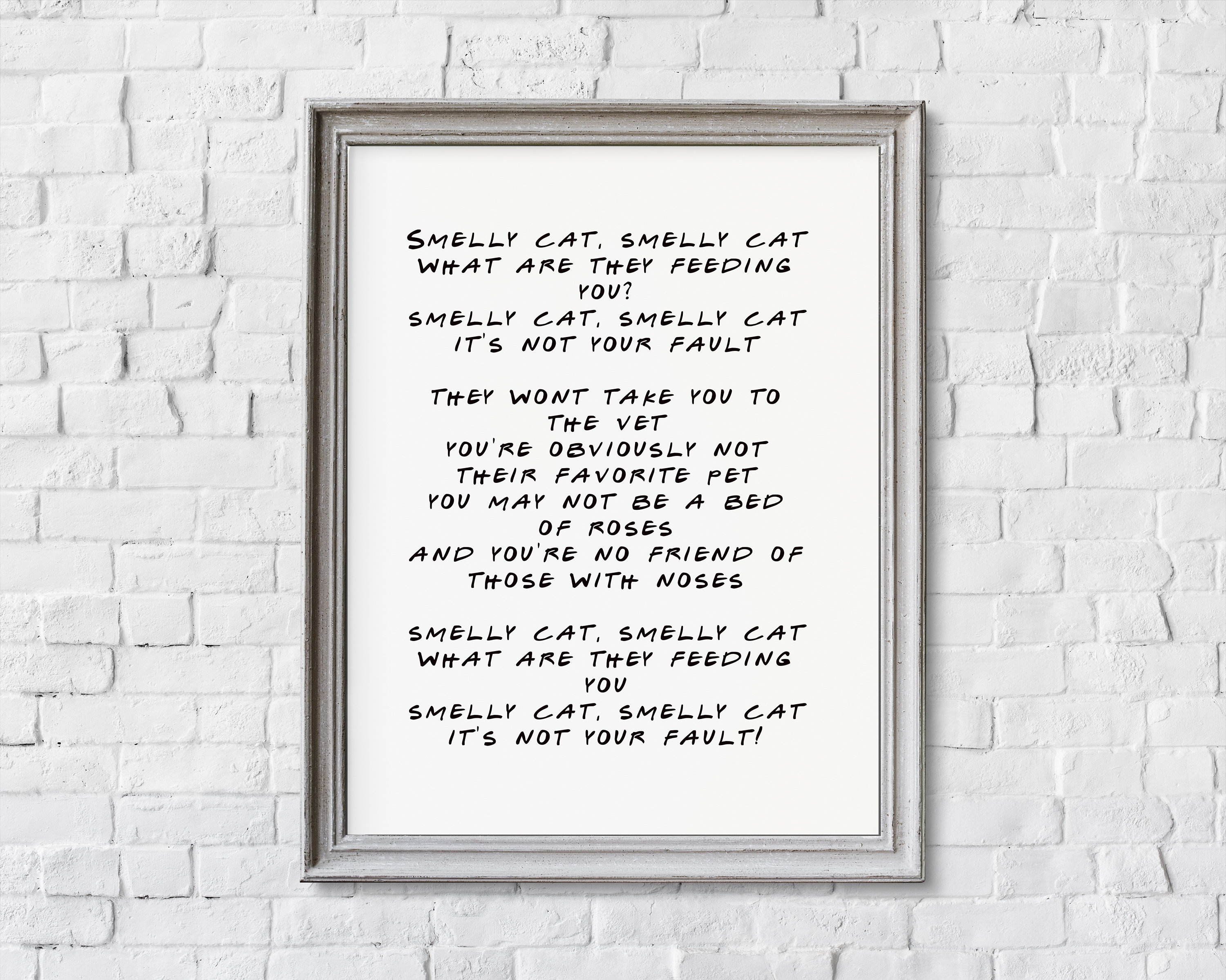 Smelly Cat Song Lyrics. Phoebe Buffay Song. Friends Theme Wall
