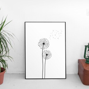 Dandelion Wall Art, Printable Wall Art Print, Printable Art, Best Selling Items, Instant Download, Digital Download, Poster, Digital Print image 1