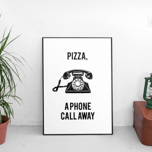 Pizza Print, Pizza Wall Decor, Pizza Poster, Pizza Art, Home Decor, Quote Print, Kitchen Art, Retro, Wall Art, Kitchen Print, Pizza Print