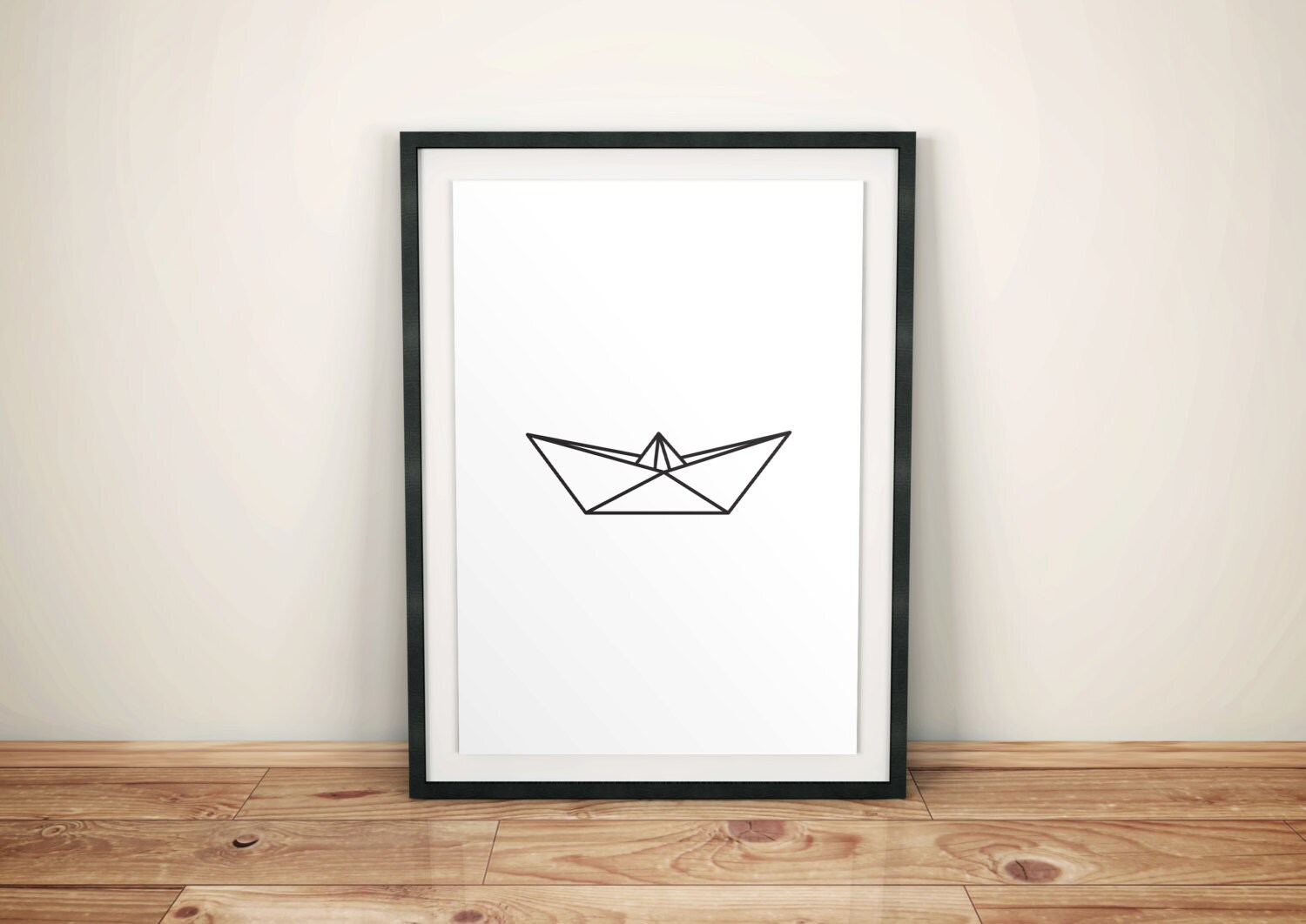 Printable Art Paper Boat Wall Art Origami Boat Print | Etsy