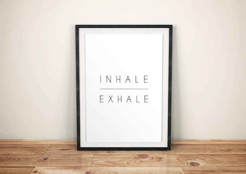 Inhale Exhale Print, Printable Wall Art Print, Instant Download Printable Art, Printable Quote, Prints, Motivation Wall Decor, Yoga Print 画像 4