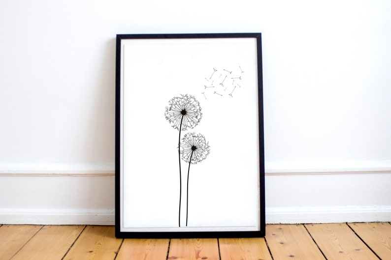 Dandelion Wall Art, Printable Wall Art Print, Printable Art, Best Selling Items, Instant Download, Digital Download, Poster, Digital Print image 2