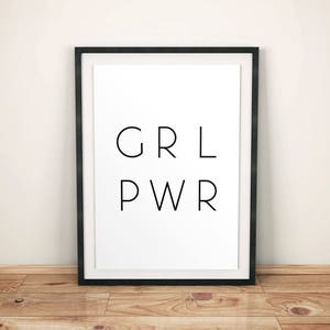 Girl Power Print, Feminist Poster, GRL PWR, Feminist Printable, Feminism, Feminist Art, Feminist Print, Feminist Quote, Feminism Quote image 4