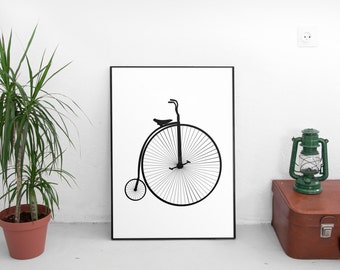 Bicycles Graphic Art, Bicycle Print, Bicycle Art, Printable Art, Cycling Bicycle Printable, Retro Bicycle Poster, Vintage Bicycle Bike Print