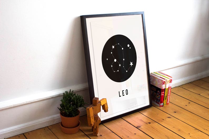 Printable Art, Zodiac,Printable Wall Art,Leo Star Sign,Leo Zodiac,Zodiac Leo, Leo Constellation Print, Zodiac Print, Zodiac Art Print,Poster image 3