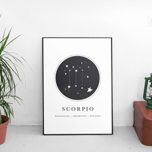 Zodiac Gift, Scorpio Gift, Scorpio Printable, Scorpio Art,Constellation,Horoscope Gifts,Astrology Gifts Scorpio,Scorpio Art Prints,Star Sign