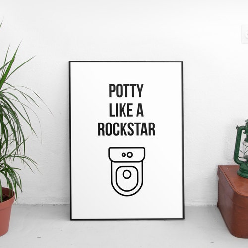 Potty Like a Rockstar PRINTABLE Artfunny Bathroom - Etsy