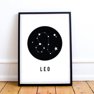 Printable Art, Zodiac,Printable Wall Art,Leo Star Sign,Leo Zodiac,Zodiac Leo, Leo Constellation Print, Zodiac Print, Zodiac Art Print,Poster image 2