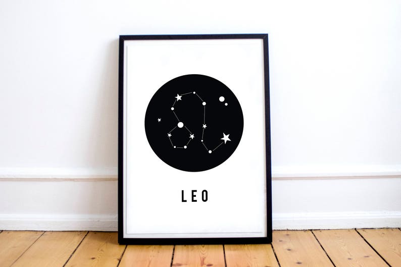 Printable Art, Zodiac,Printable Wall Art,Leo Star Sign,Leo Zodiac,Zodiac Leo, Leo Constellation Print, Zodiac Print, Zodiac Art Print,Poster image 2