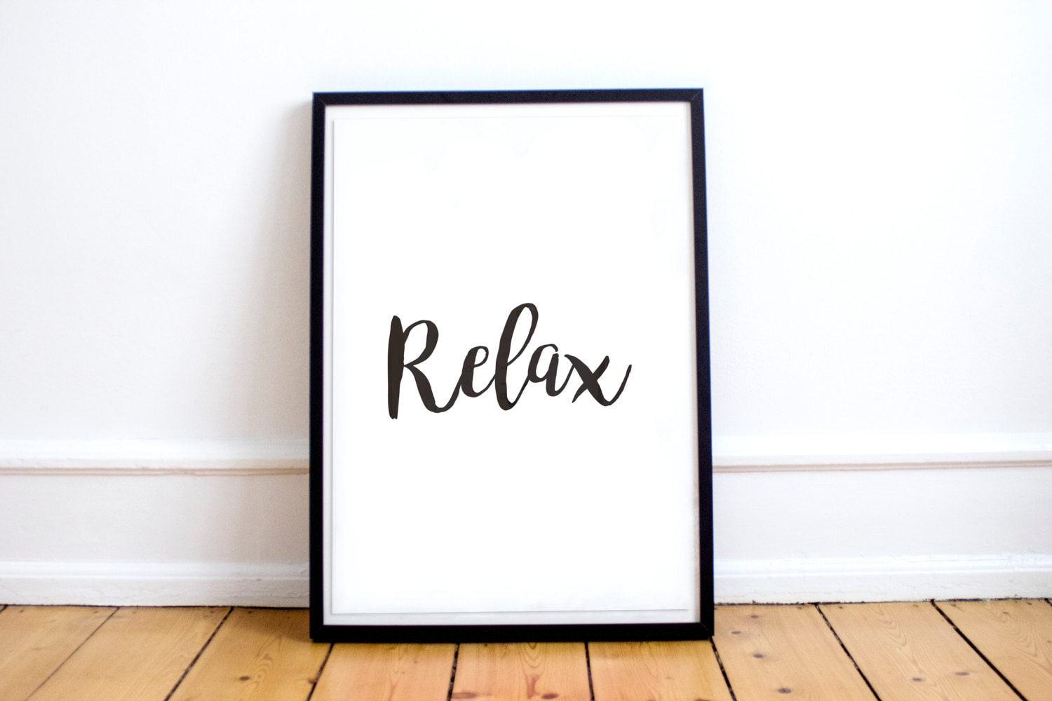 Relax Printable Art Print relax sign relax print black and Etsy