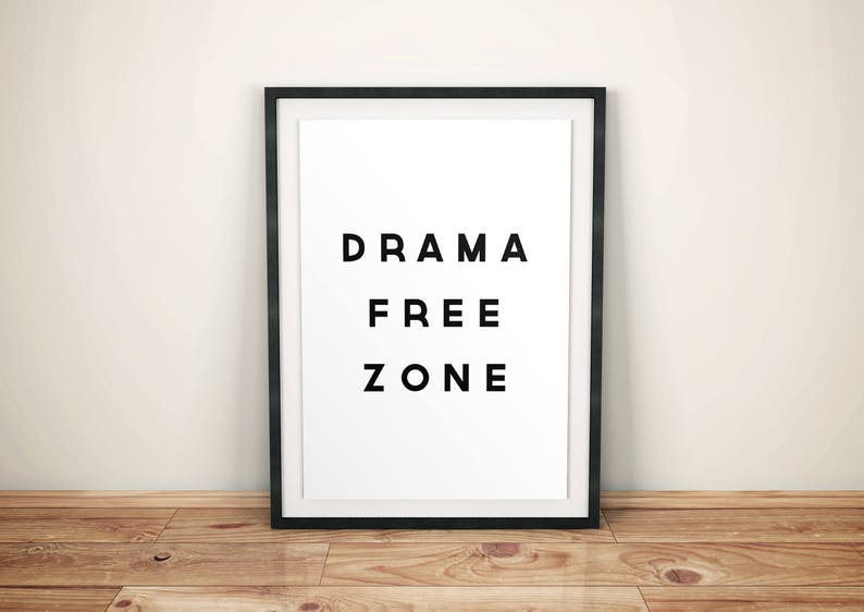 Drama Free Zone Bedroom Decor Wall Art Prints Printable | Etsy