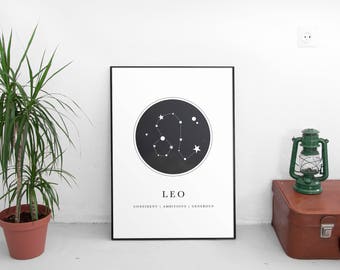 Zodiac Gift Leo,Leo Gift For Women,Leo Gift For Men,Horoscope Gifts Leo,Astrology Gifts Leo,Leo Art Prints,Star Sign