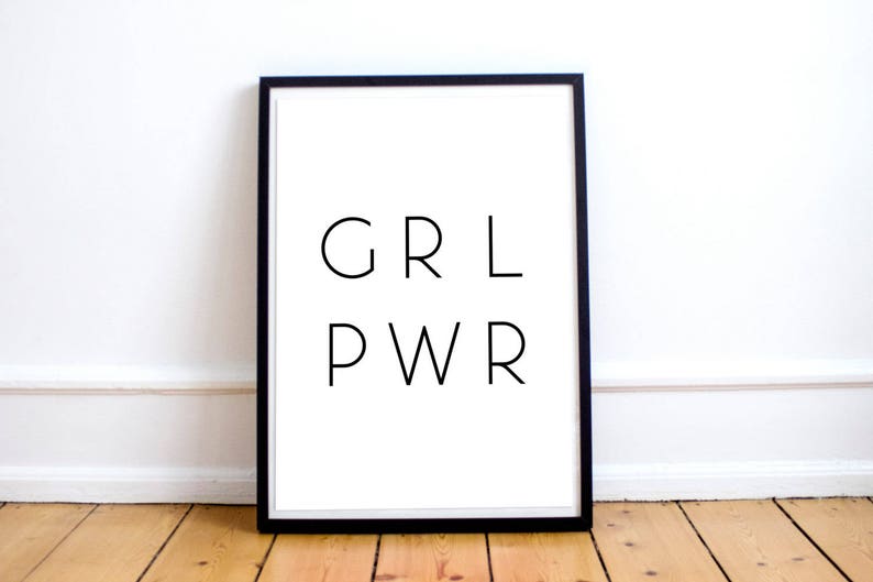 Girl Power Print, Feminist Poster, GRL PWR, Feminist Printable, Feminism, Feminist Art, Feminist Print, Feminist Quote, Feminism Quote image 2