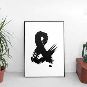 Ampersand Print, Ampersands, Printable poster, Typography, Printable art, Scandinavian poster, Modern art, Minimal art, Typography poster image 1