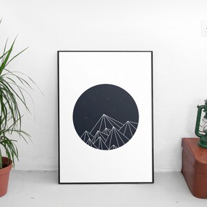 Geometric Art Geometric Printable Art Mountain Wall Prints - Etsy