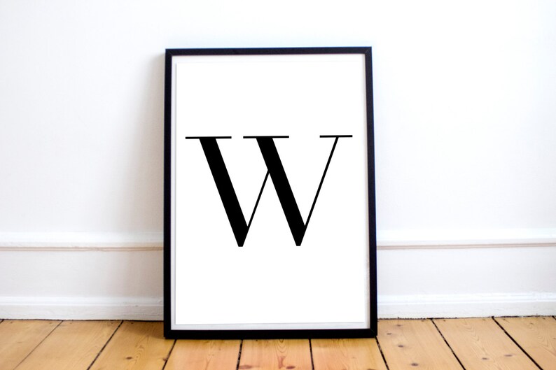 W Letter Print Wall Art Prints Printable Art Alphabet | Etsy