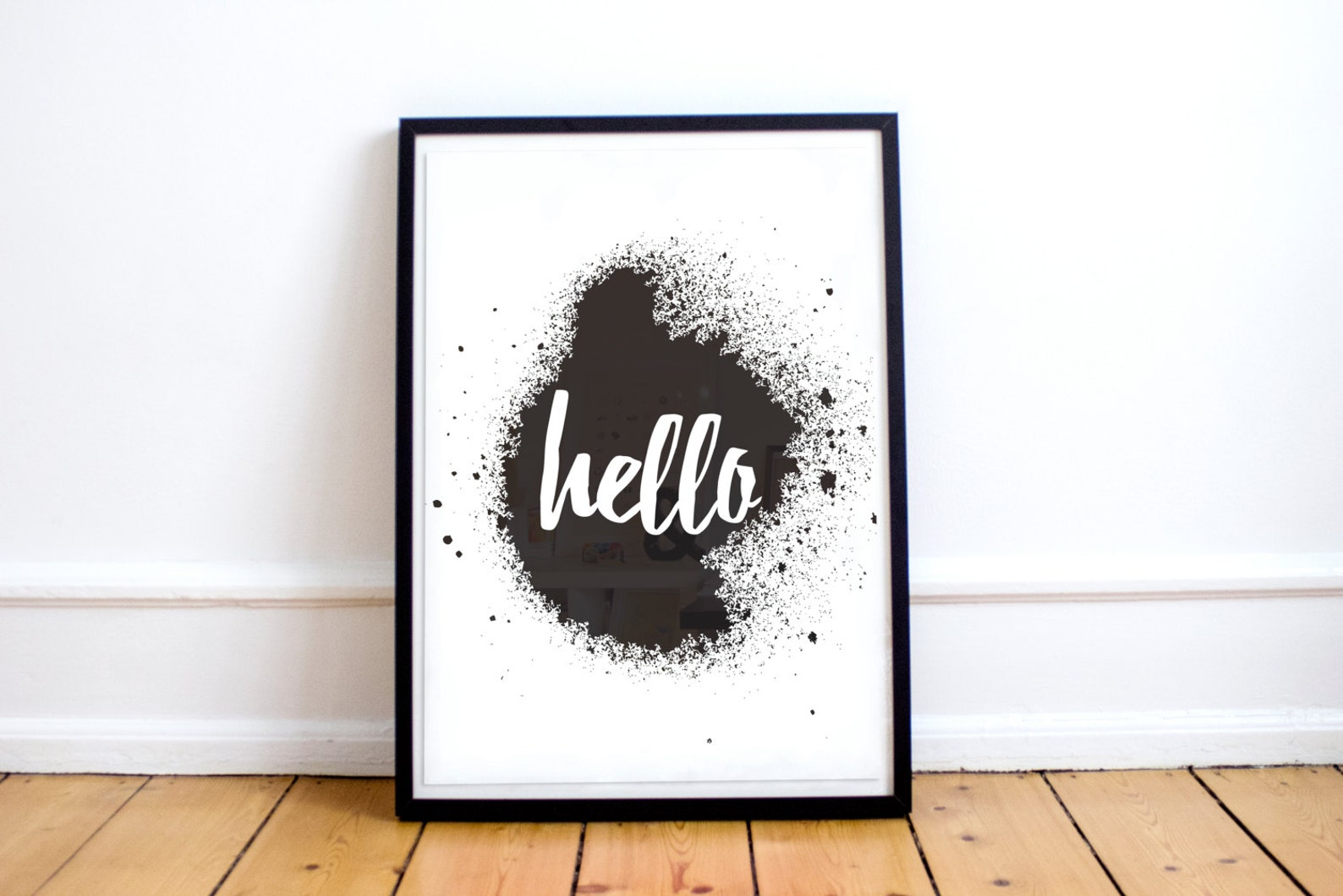 Hello Art Printable Typography Wall Art Hello Print Art Etsy