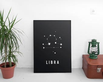 Zodiac Gift, Libra Gift, Libra Printable, Libra Art, Constellation, Horoscope Gifts,Astrology Gifts Libra, Libra Art Prints, Star Sign