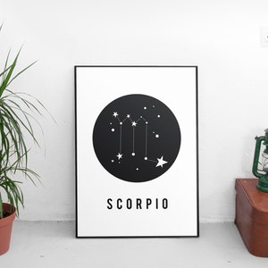 Zodiac Gift, Scorpio Gift, Scorpio Printable, Scorpio Art,Constellation,Horoscope Gifts,Astrology Gifts Scorpio,Scorpio Art Prints,Star Sign