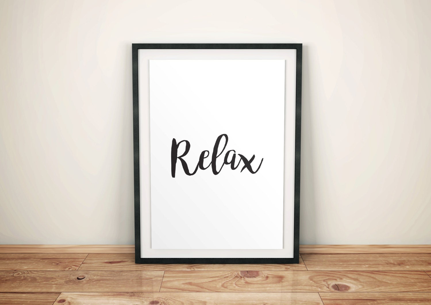 Relax Printable Art Print relax sign relax print black and | Etsy
