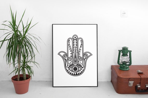 Hamsa Wall Art Hamsa Hand Wall Art Hand of Fatima Wall Art | Etsy