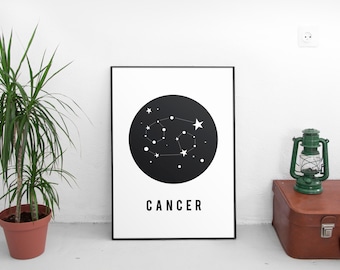 Zodiac Gift, Cancer Gift, Cancer Printable, Cancer Art, Constellation, Horoscope Gifts,Astrology Gifts Cancer, Cancer Art Prints, Star Sign