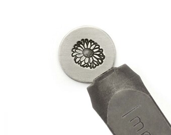 Sello ImpressArt Daisy Me Crazy, herramienta para estampar metal, para hacer joyas, sello de flores de 12 mm, joyería inspirada en la naturaleza, herramienta para hacer tarjetas, sello para cuero.